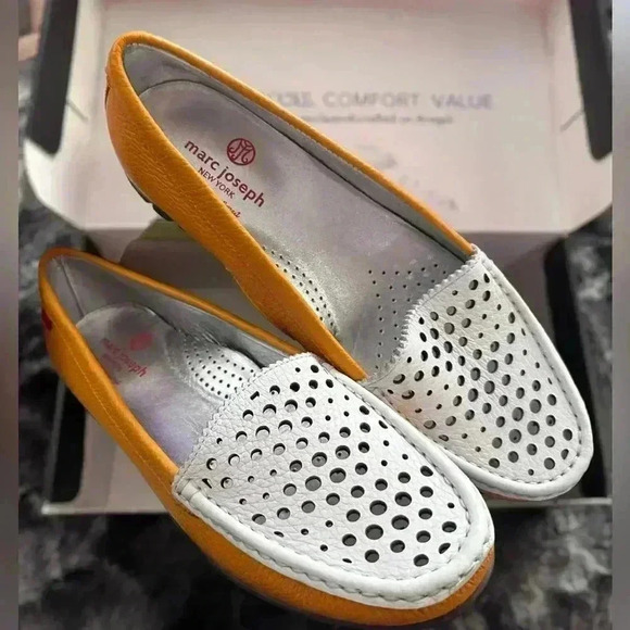 Marc Joseph New York Madison Golf in Cheddar/White Tumbled, size 9.5/EU 40.5 - Picture 5 of 6